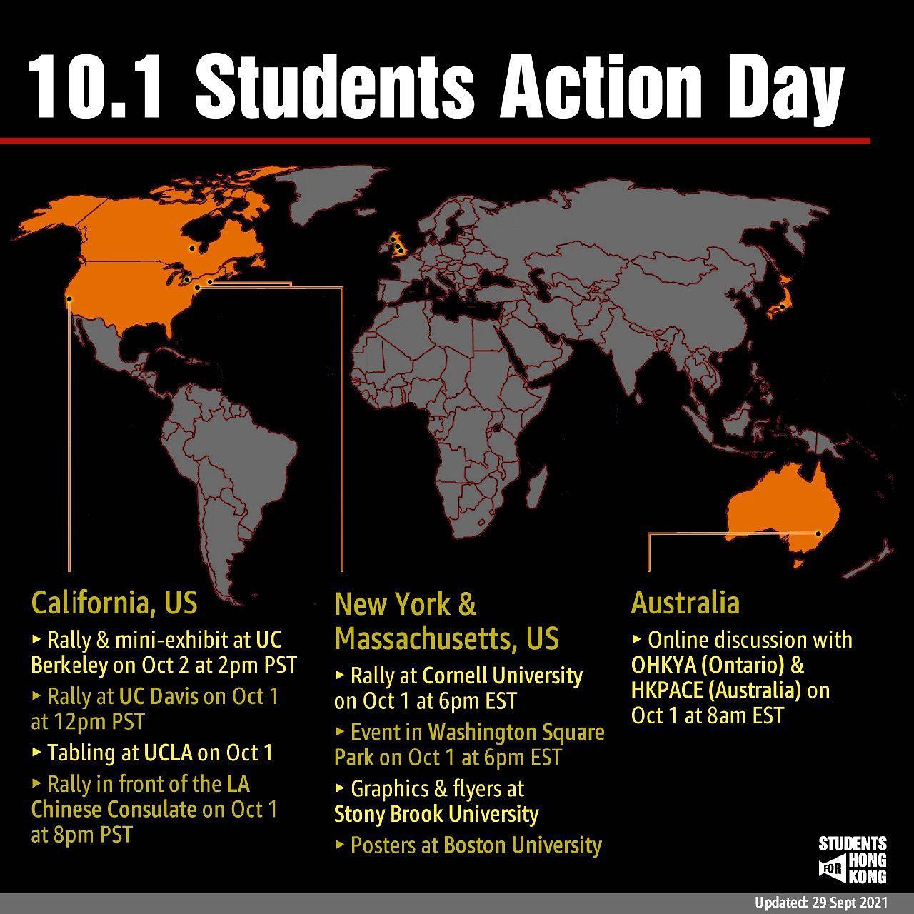 10.1 Students for Hong Kong Action Day