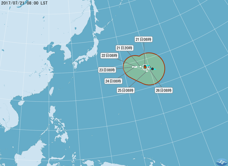 第5號颱風諾盧形成 對台灣無影響