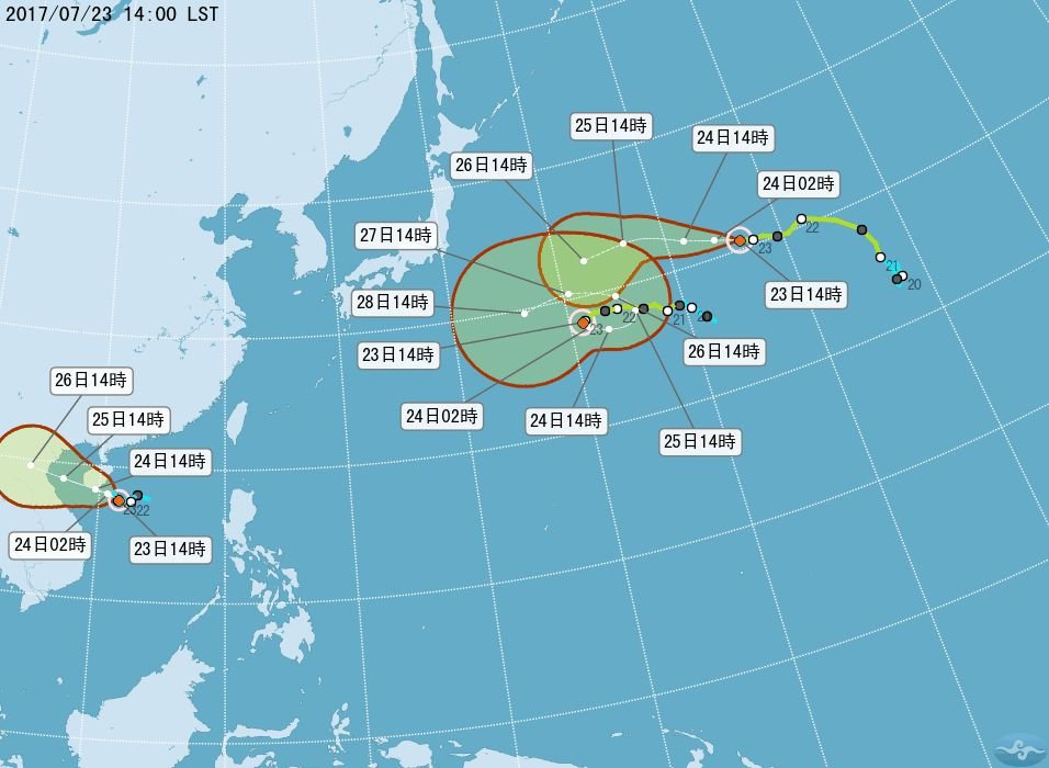 颱風桑卡往越南中部移動