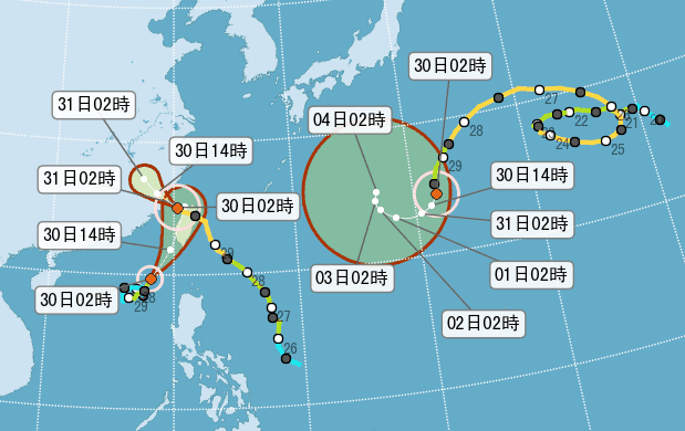 海棠颱風增強估中午觸陸 尼莎減弱漸遠離