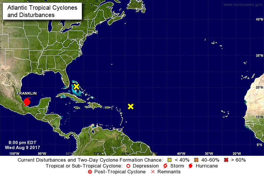 法蘭克林威力增強 大西洋季第一個颶風