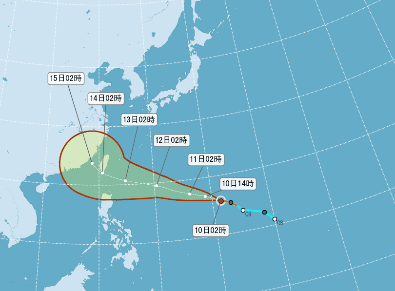 第18號颱風泰利形成 13日起影響台灣
