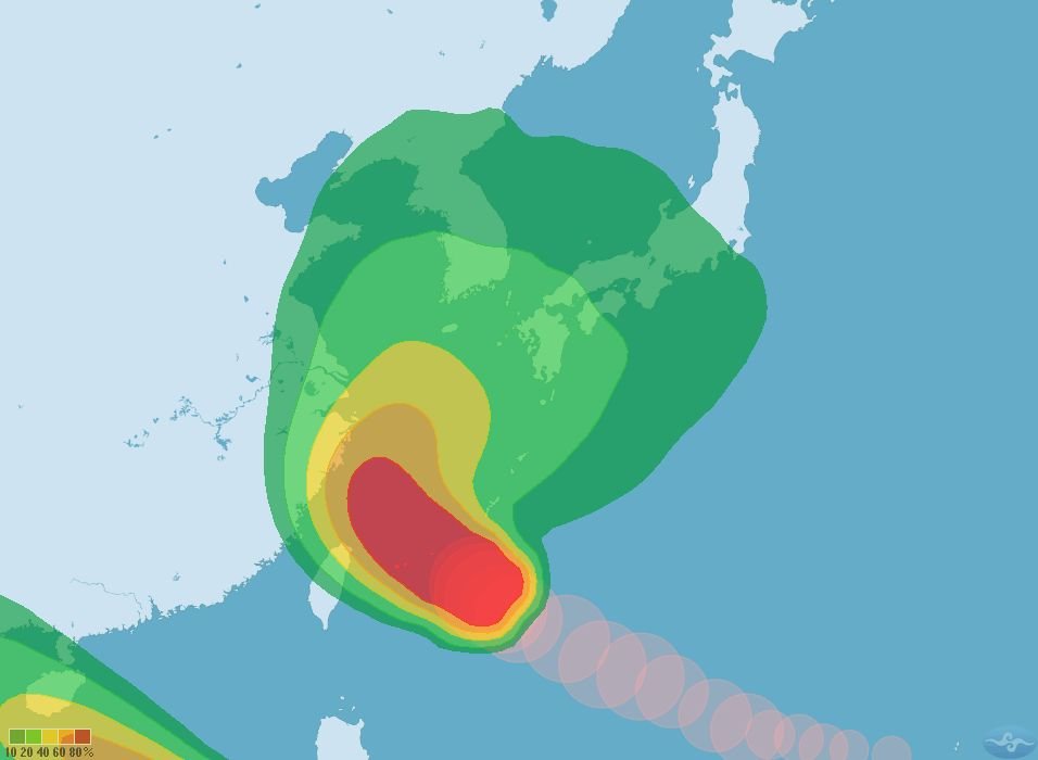 泰利颱風北轉角度大 對台威脅降低