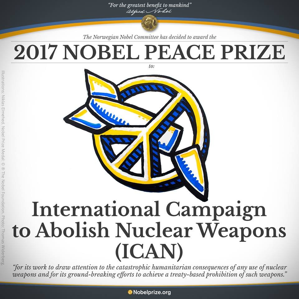 2017年諾貝爾和平獎得主：國際廢除核武運動