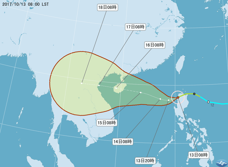 卡努颱風將襲 中國發布暴雨預警