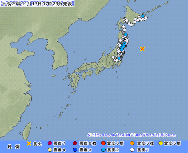USGS：日本東海岸5.8地震