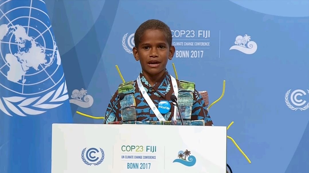 波昂UN氣候會議 斐濟受災男童演講發聲
