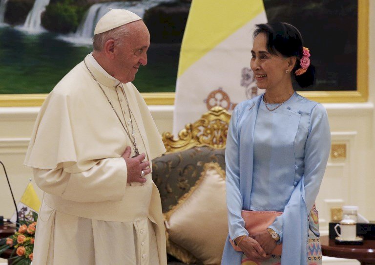 會翁山蘇姬 教宗籲緬甸尋求正義與和解
