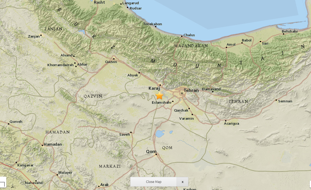 德黑蘭附近5.2地震 未傳傷亡