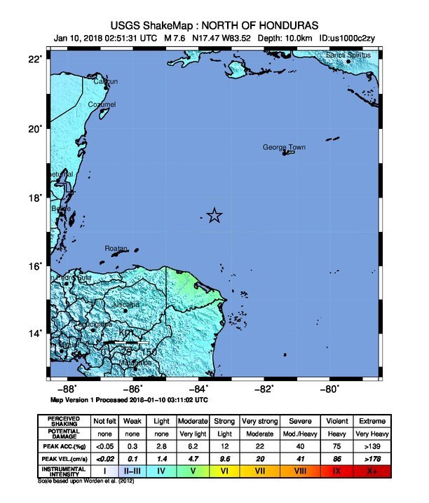 加勒比海地震規模7.6 有海嘯可能
