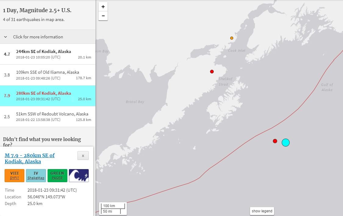 阿拉斯加規模8.2強震 發布海嘯警報