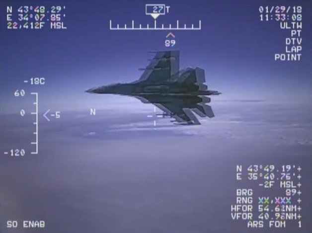 俄戰機黑海攔截美國偵察機 監視畫面曝光