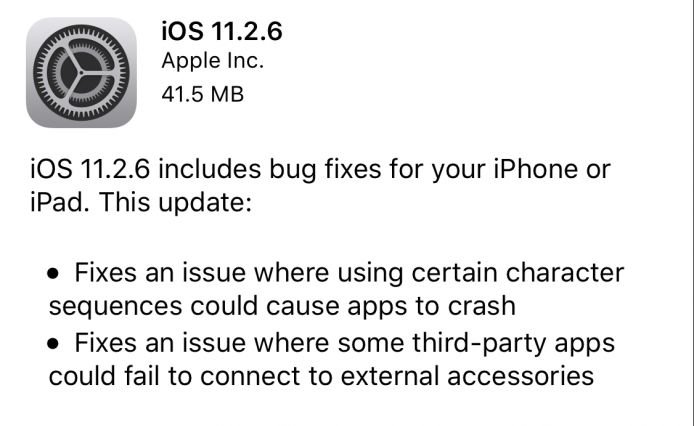 iOS 11.2.6上線 修復iPhone當機漏洞
