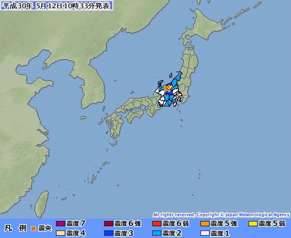 日本長野5.1地震 無海嘯危險