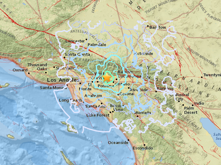 南加州規模約4.4地震 未傳出人員傷亡
