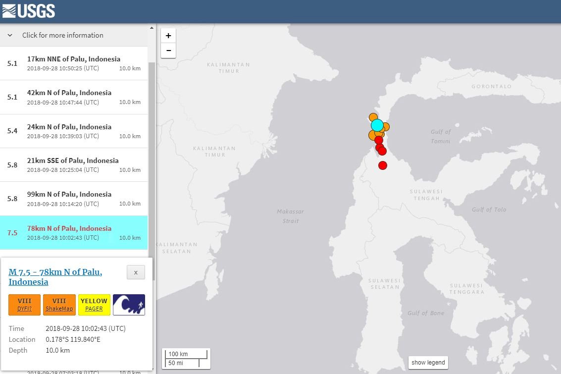 蘇拉威西再傳7.5強震 發海嘯警報