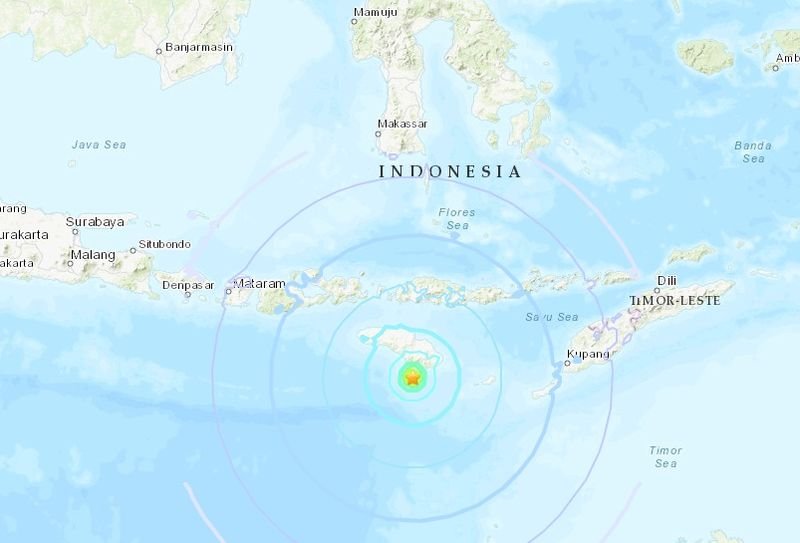 印尼再震 南部松巴島5.9淺層地震