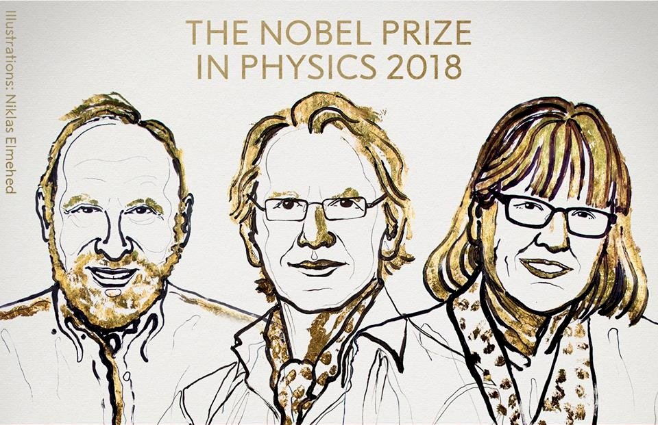 2018諾貝爾物理學獎：美加法學者獲獎