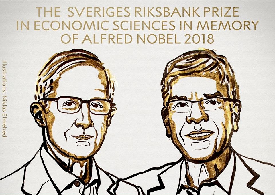 2018諾貝爾經濟學獎：2位美國經濟學家獲獎