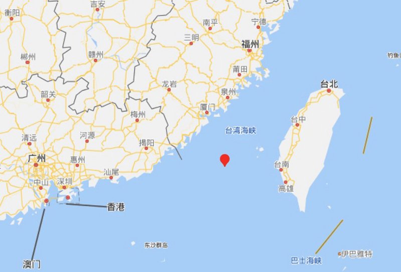 台灣海峽地震 福建沿海震感強烈