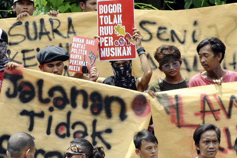 印尼藝人上街示威 抗議政府擬立法管制音樂