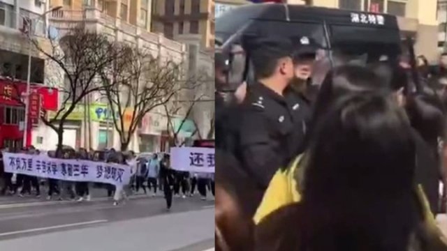 湖北千名學生遊行 遭警方暴力維穩