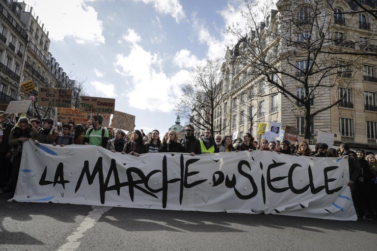 抗議政府不作為 巴黎舉行氣候變遷遊行