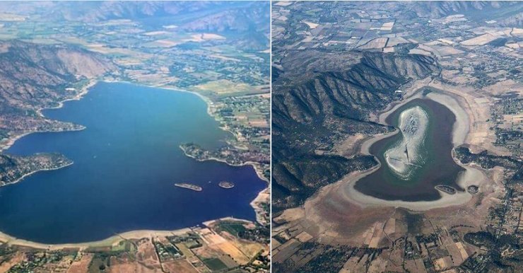 乾旱嚴重 智利休閒名湖從地圖上消失