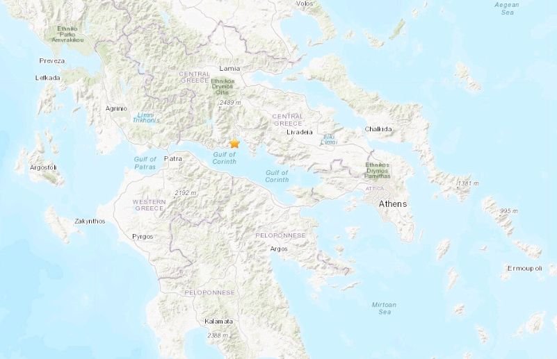 希臘中部傳地震規模5.3 雅典也有輕微震感
