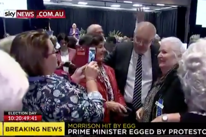 澳洲政治人物相繼遭蛋襲 總理也中蛋