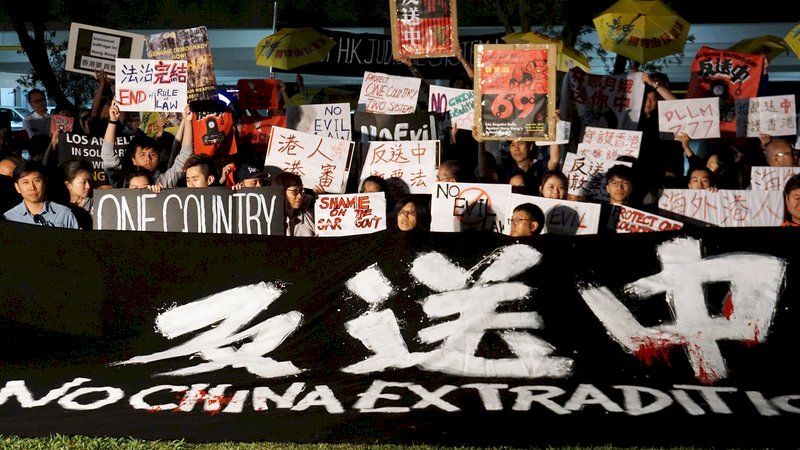 海外港人含淚反送中 呼籲台灣勿信一國兩制