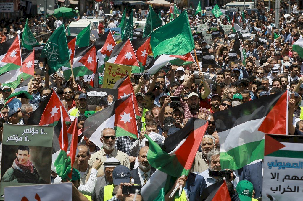 反對川普以巴計畫 數百名約旦民眾示威