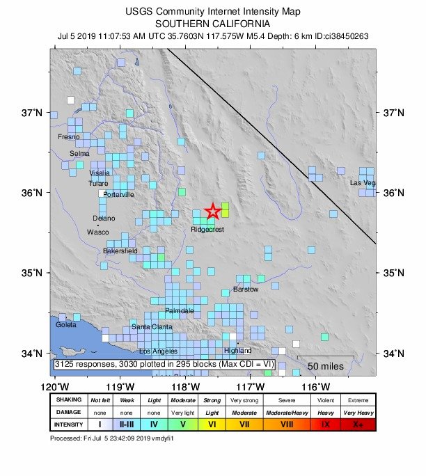 南加州5.4餘震 居民半夜被搖醒