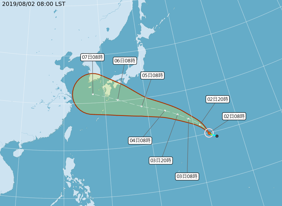 颱風范斯高生成 朝日本前進對台無影響