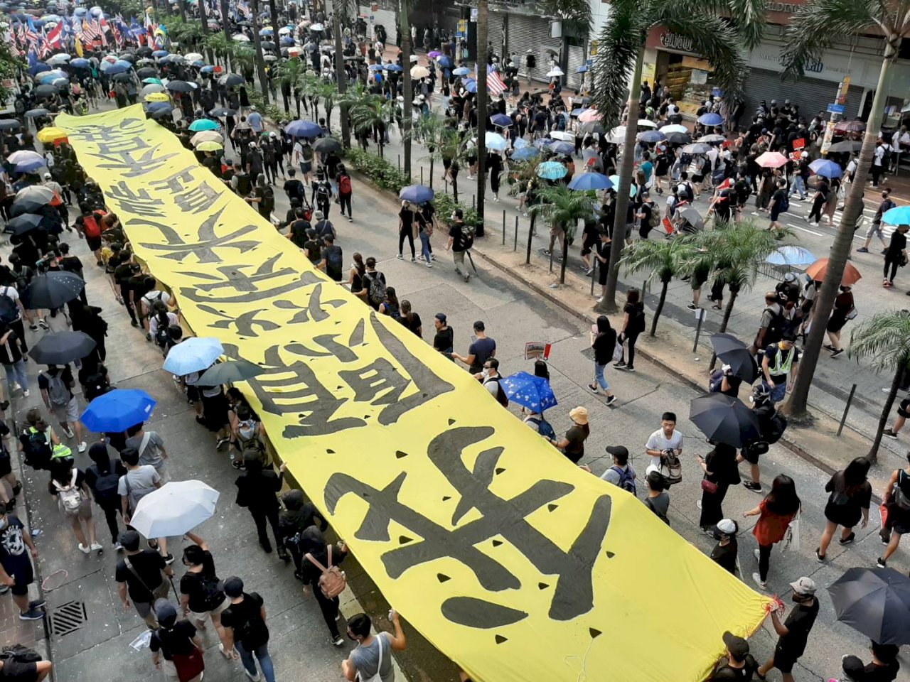 香港反極權遊行 街頭煙彈狂炸清場(影音)