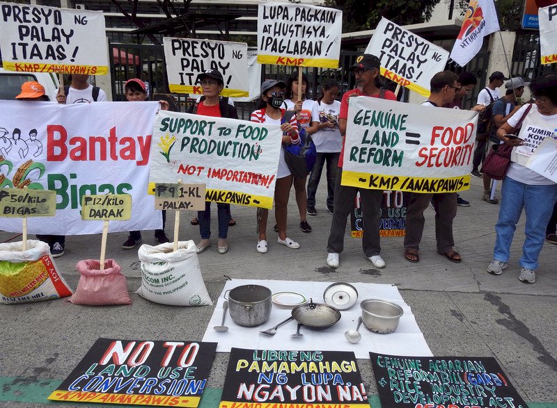 稻米進口米價暴跌 菲農民世界糧食日上街抗議