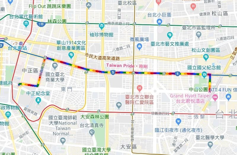台灣同志遊行明登場 Google地圖出現彩虹路線