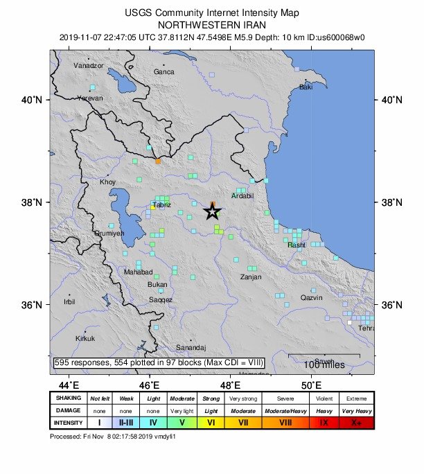 伊朗暗夜5.8淺層地震 至少4死70傷