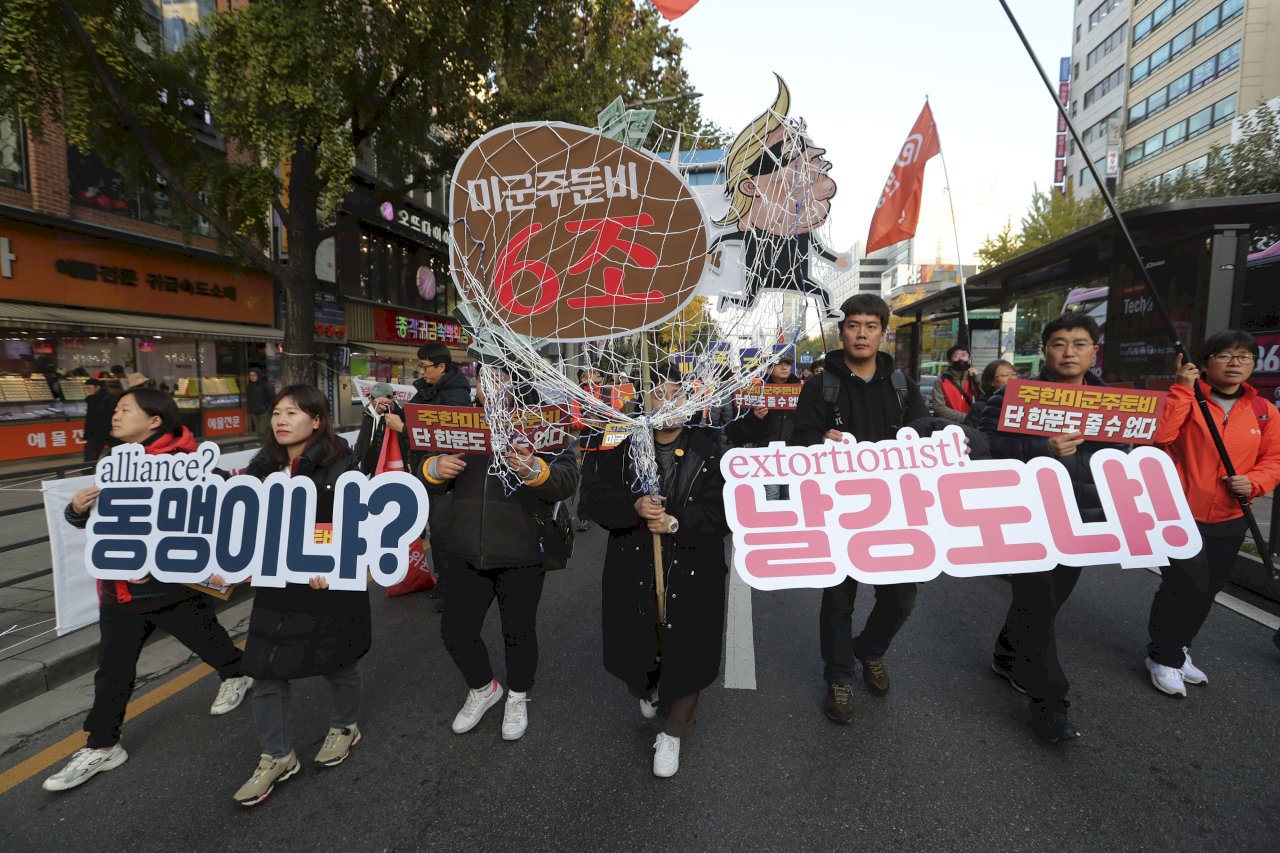 美韓恢復防衛費分擔協商 南韓民眾抗議「攔路打劫」