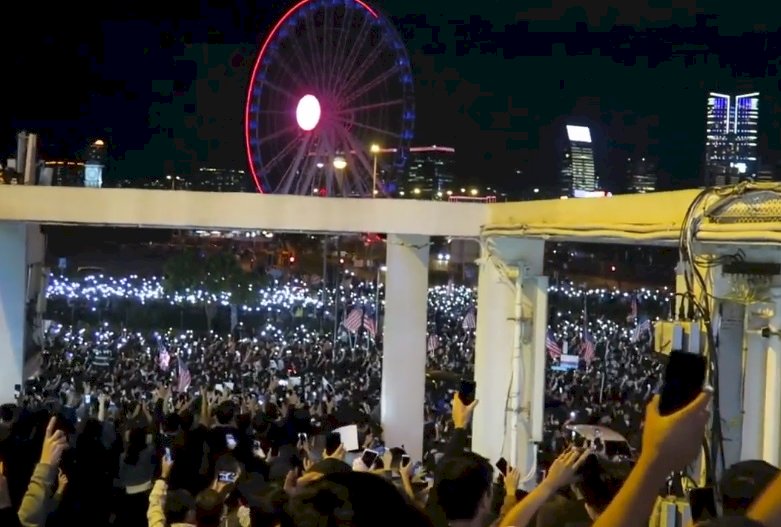 港人集會 感謝川普簽署香港人權法案