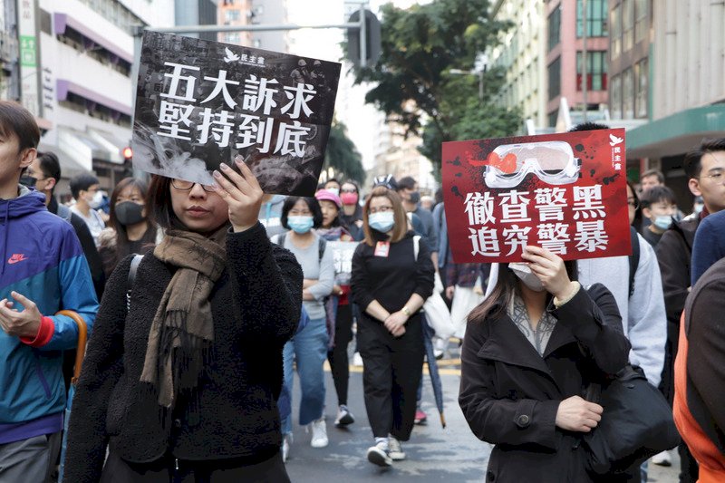 香港遊行結束 港府：和平有序譴責暴力
