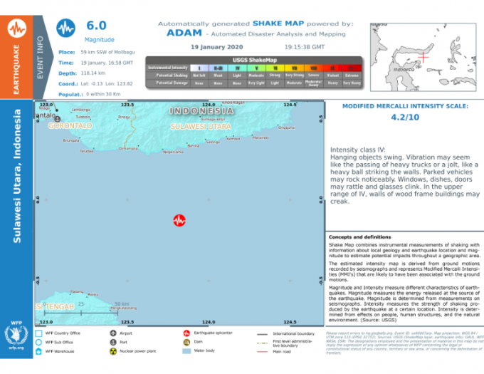 印尼蘇拉威西島近海規模6.1地震 未傳災損傷亡