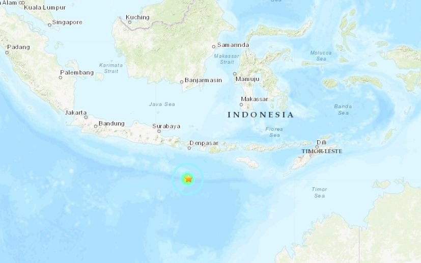 印尼峇里島南方海域強震 規模6.3