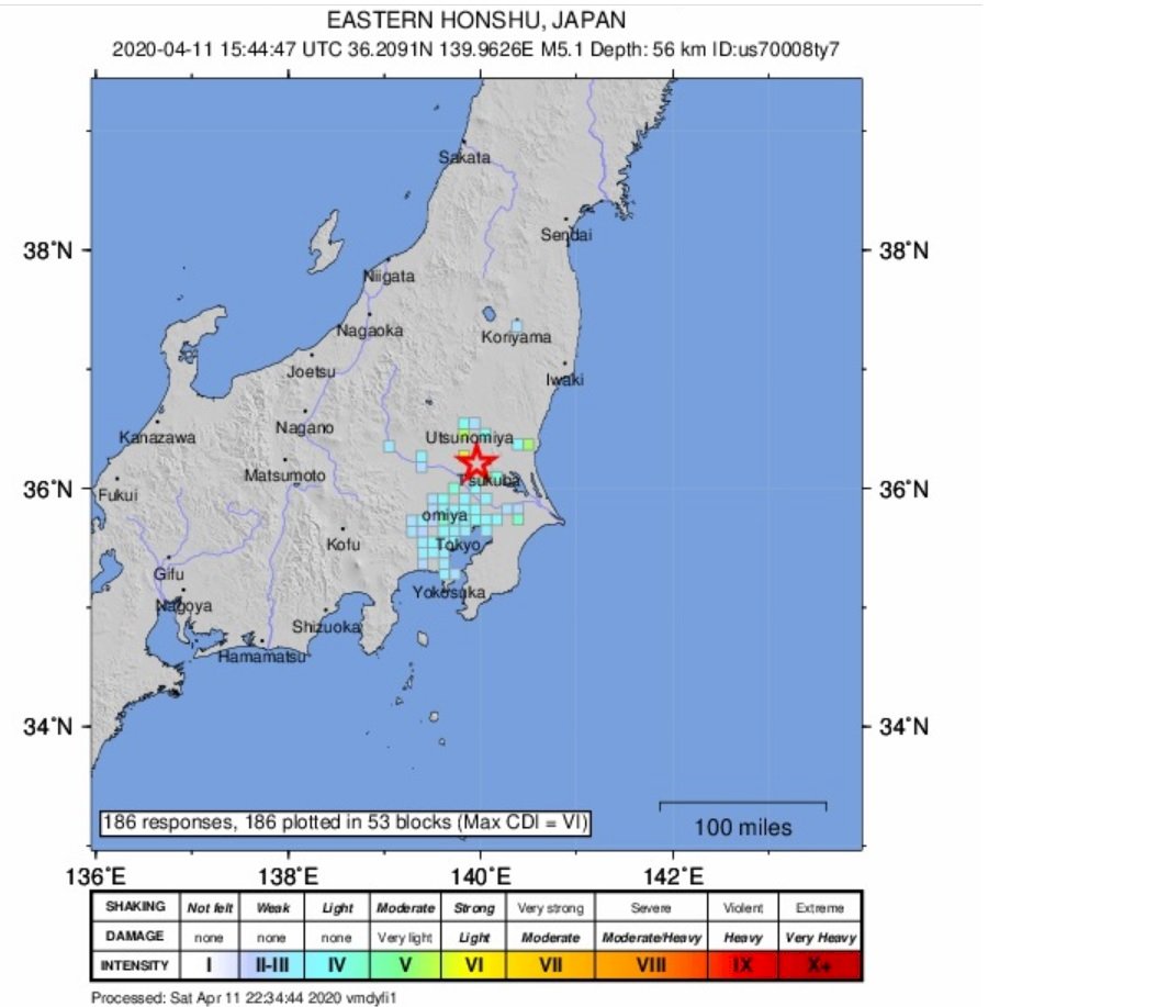 日本關東地區凌晨規模5.1地震 無海嘯危險