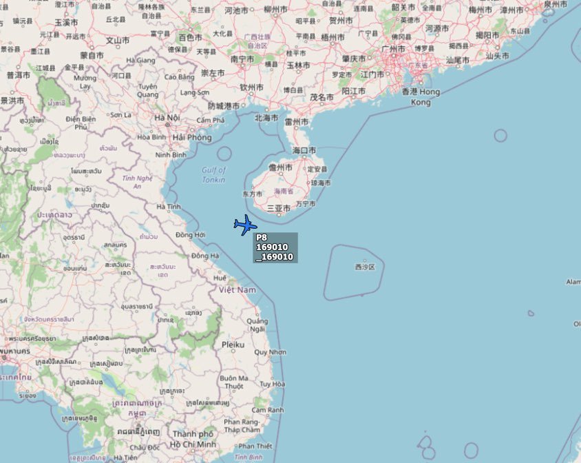 軍事觀察人士：美P-8A反潛機飛近中國海南島情蒐