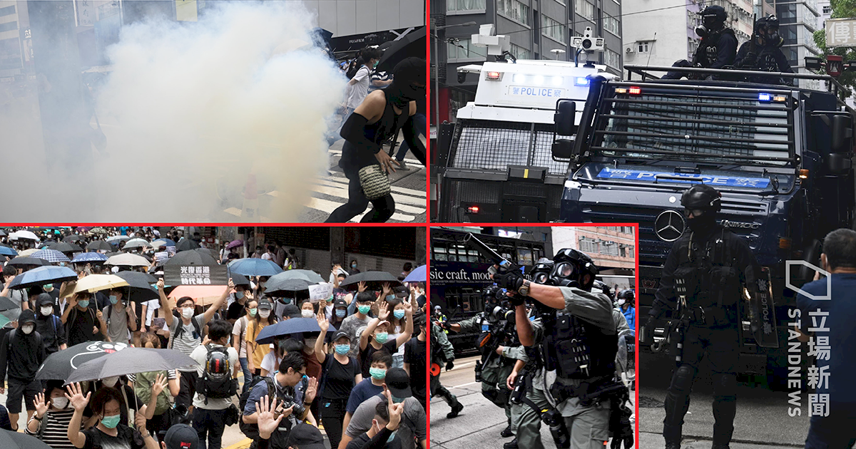 港人遊行反港版國安法 警方拘捕逾40人催淚彈水砲驅離群眾