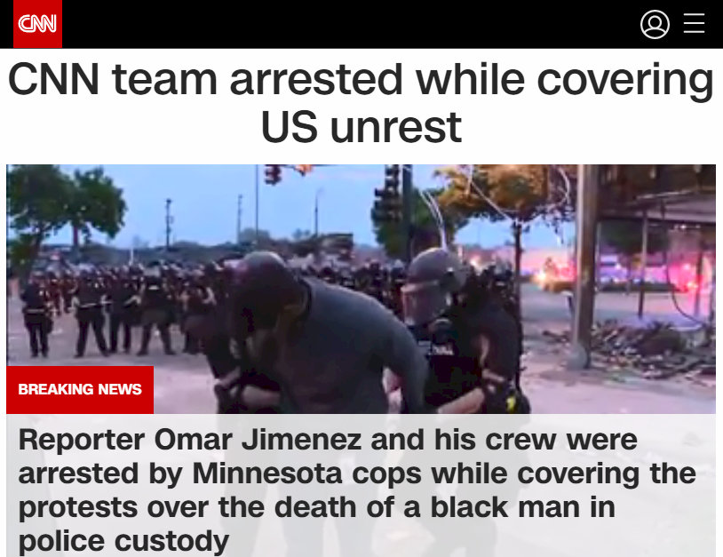 美非裔男遭白人警壓頸致死引暴動 CNN記者報導被捕