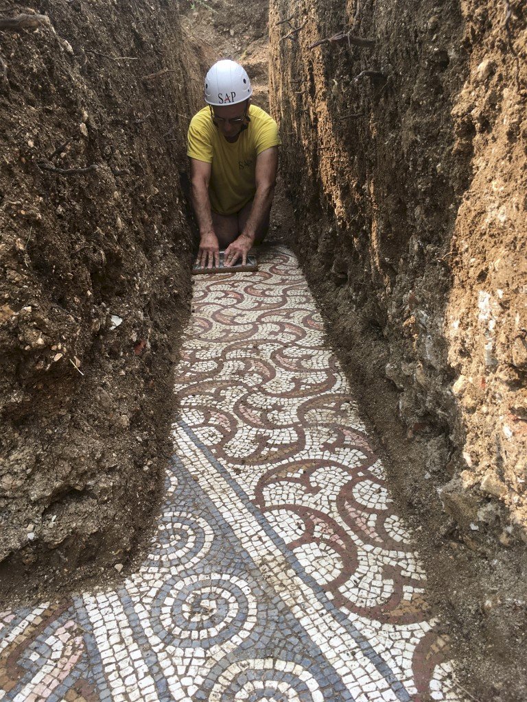 義北葡萄園挖出古羅馬遺址 馬賽克地板保存完美