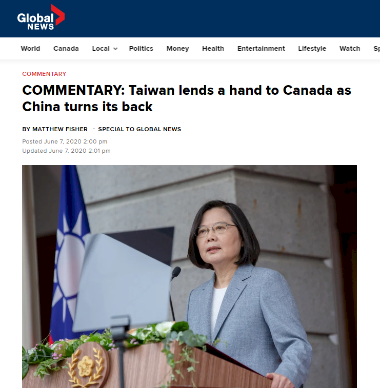 加媒刊評論：台灣不吝助抗疫 應更受加拿大關注