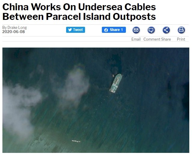 中國疑在西沙群島鋪設海底電纜 專家：恐有軍用